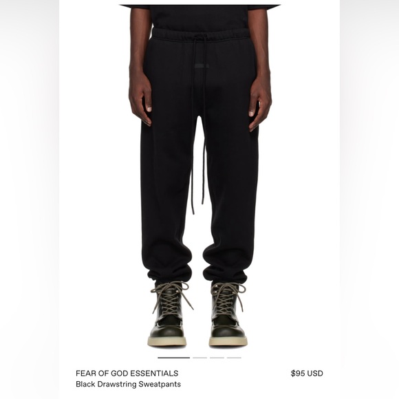 FEAR OF GOD ESSENTIALS
Black Drawstring Sweatpants - Picture 1 of 8